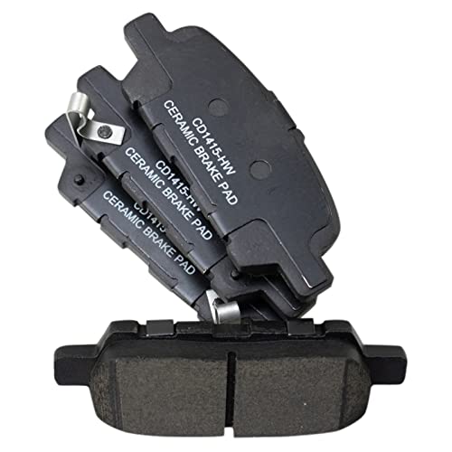 Image of TRQ Rear Brake Pad and Rotor Set Ceramic Compatible with 2003-2005 Infiniti G35 350Z 2011-2017 Leaf 2014-2017 Juke Rogue