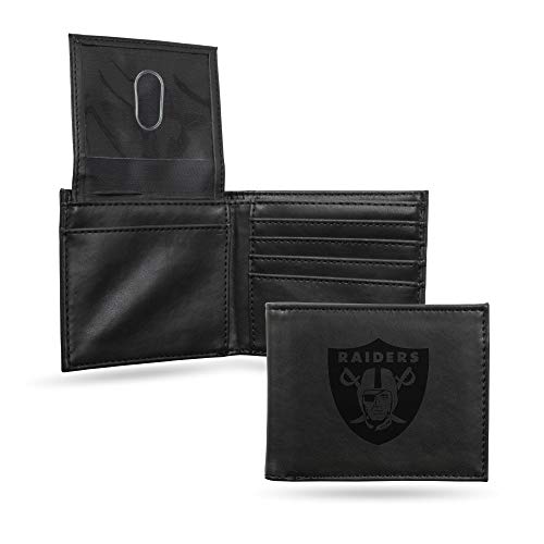 NFL Rico Industries  Laser Engraved Billfold Wallet, Oakland Raiders