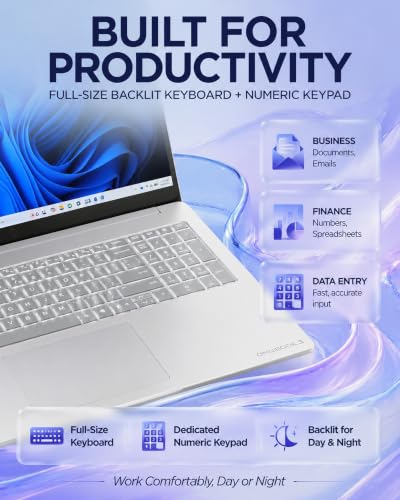 Image of HP OmniBook 3 17.3 inch Touchscreen Laptop PC, AMD Ryzen 5 130 (Up to 4.55 GHz), 32GB RAM, 2TB SSD, FHD IPS Display, Backlit Keyboard, Windows 11 Pro, Radeon 660M Graphics, Wi-Fi 6, Copilot+ PC