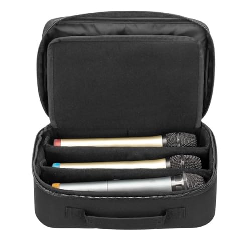 Image of ALASKA 3-Slot Wireless Microphone Carrying Case - Compact, Padded and Durable Storage Bag for 3 Microphones up to 11 Inches. Portable Mic Case.