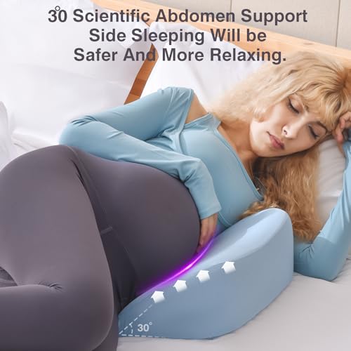 Weika 2DZYFZ-BLUE Memory Foam Pregnancy Wedge Pillows For Sleeping, Upgraded Maternity Pillow thumb #1