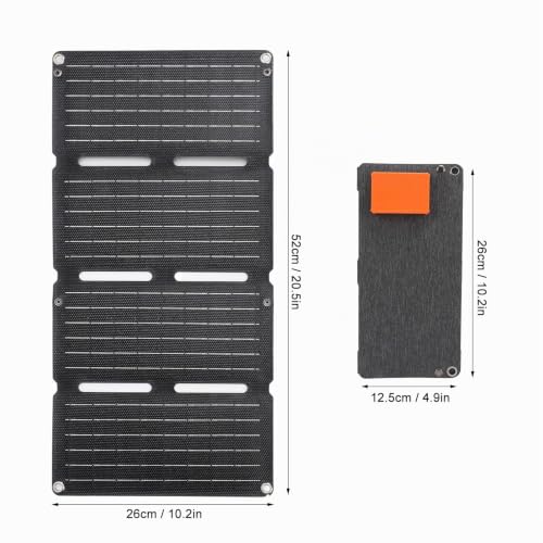 Cargador de Panel Solar de 80W, Potencia de Respaldo Solar Portátil Plegable con Salida USB Dual para Teléfonos, Tabletas - a Prueba de Agua para Acampar, Senderismo, Mochilero