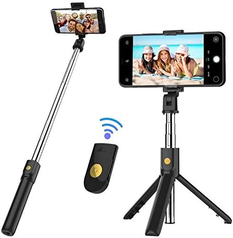 Venfoto 4344253162 Selfie Stick, 39.4 in Extendable Selfie Stick Tripod Compatible I-Phone/Samsung/Gopro-Wireless Remote Bluetooth Phone Holder Compatible I-OS System and Android 4.3 System Above