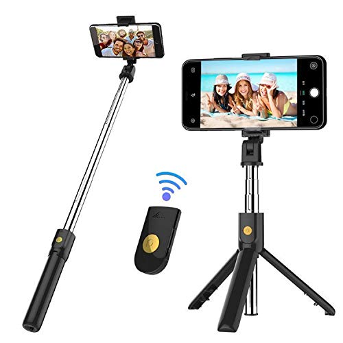 Venfoto 4344253162 Selfie Stick, 39.4 in Extendable Selfie Stick Tripod Compatible I-Phone/Samsung/Gopro-Wireless Remote Bluetooth Phone Holder Compatible I-OS System and Android 4.3 System Above