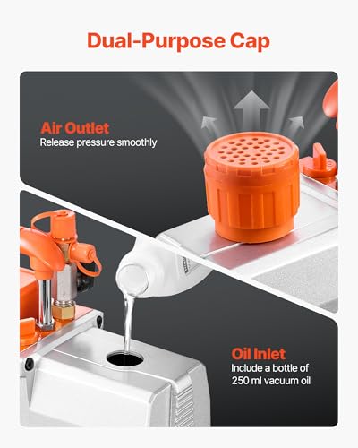 Bomba de Vacío VEVOR 7 CFM 3/4 HP para HVAC miniatura 5