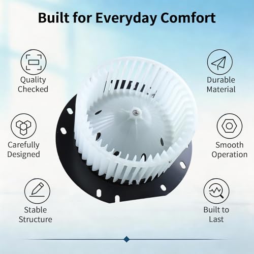 Image of HVAC Blower Motor with Fan - Compatible with E-150 E-250 E-350 E-450 E-550 Econoline 1997-2014 - AC Heater Fan Assembly - Part Number 700022 AC2Z19834A