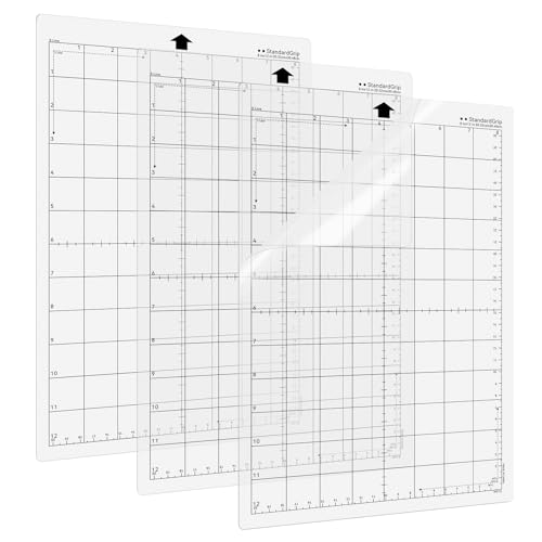 Prime Vinyl Alfombrilla de corte para Silhouette Portrait de repuesto, 3 unidades de 30,5 x 20,3 cm, cuadrícula autoadhesiva, juego de alfombrillas de corte