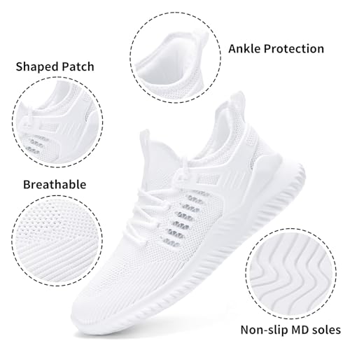 Image of Akk Mens Sneakers Tennis Shoes - Slip on Memory Foam Walking Shoes for Athletic Running Workout Gym Jogging Indoor Outdoor Lightweight Breathable Casual Sneakers
