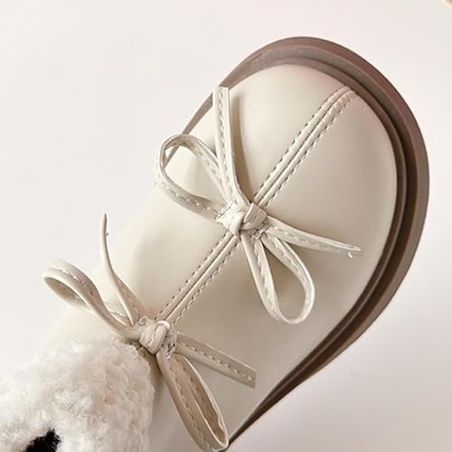 Kids Girls Winter Fleece Ankle Boots Fashion Cute Bowknot PU Leather She𝗿pa Soft Warm Faux 𝗙𝐮𝗿 Super Girls Boots3