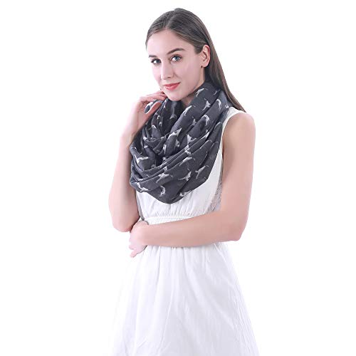 Lina & Lily Greyhound Dog Print Women's Infinity Scarf Lightweight3