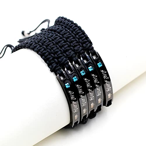 Bracelets de couple acier inoxydable titane cordon tressé ajustable duo main - 4