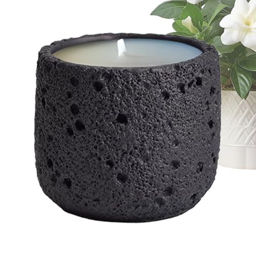 Portavelas para velas de té, vaso de cemento vacío, material natural, resistente al calor, recipiente decorativo para interiores y exteriores, comedor, fiesta de inauguración de la casa