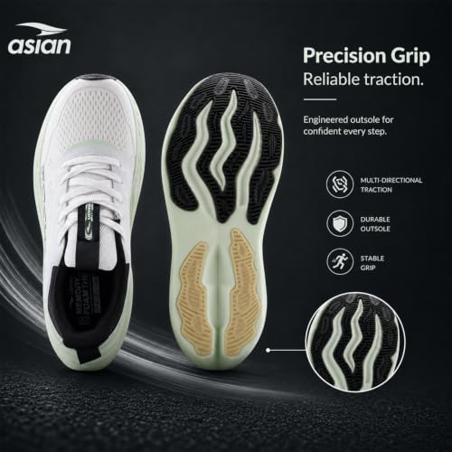 Image of ASIAN Aerofoam-01 Men's Running Shoes with Breathable Mesh Upper | Energy Return Sole, Lace-Up Fit & Lightweight Comfort
