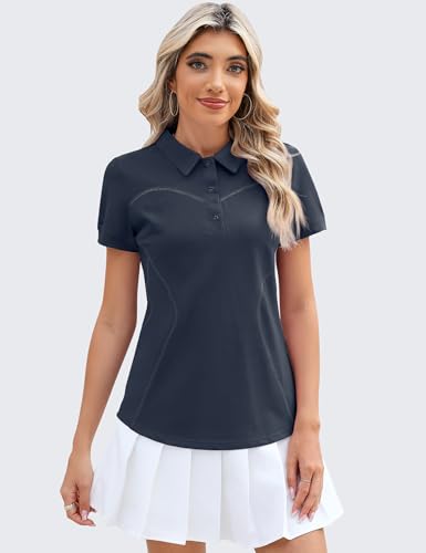 Image of TFSDOD Womens Golf Shirts Ladies Polo Shirt Short Sleeve Activewear Top