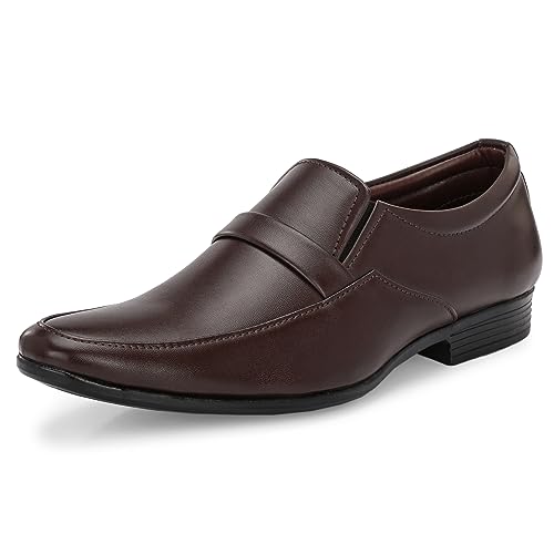 Image of Centrino Mens Formal Shoe |Slip-On Men's Formal Shoe | Stylish Non-Lace Design | Soft Cushioned Insole for Comfort | Perfect for Office & Formal Wear (64046)