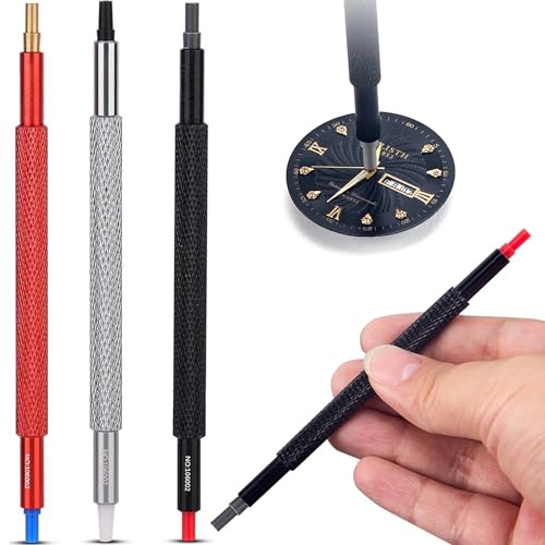 Outil de Réparation D'horloger, Réglage de Poussoir de Presse à Main Watch, Aiguille de Montre Transformateurs Accessoires Pousseurs Set pour la Réparation...