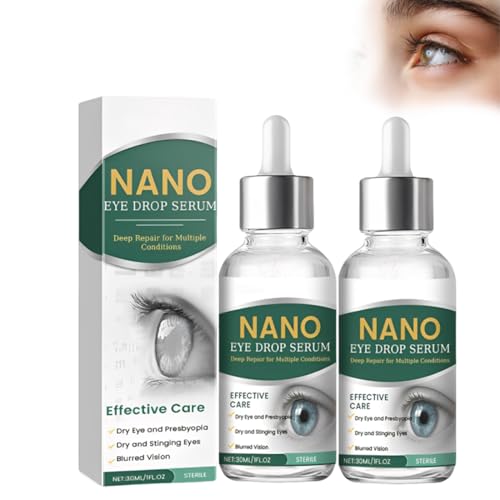 Teegxddy 2 Frascos de Colirio Calmante, Adecuado para Aliviar las Molestias Oculares, Mejorar la Sequedad y para el Cuidado diario de los Ojos, 30 ml