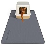 CappyBliss Large Cat Mat for Litter Box, 34"x22" Waterproof Silicone Mat with Litter Trapping, Easy Clean & Non-Slip Floor Pad for Cats (Dark Gray)