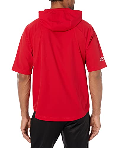 Image of Rawlings Men's Rawlings | Colorsync Short Sleeve Hooded Cage Jacket | Adult Sizes | Multiple Colors