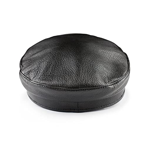 Newsboy-Hat-Newsboy-Cap-Women-Genuine-Leather-Baker-Boy-Hat-Ladies-Beret-Black-Flat-Cap-Unisex-Suitable-for-Outdoor-Color-Black-Hat-Size-L55-56cm-Black-XX