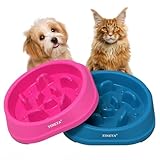 YINEYA 2 Stück Hundenapf Set, 1 Cups Anti Schling Napf Katze, Labyrinth Antischlingnapf Katze Schlingnapf Hunde, Futternapf und Fressnapf Anti Schlabber für Hunde und Katzen, Hundezubehör, Klein
