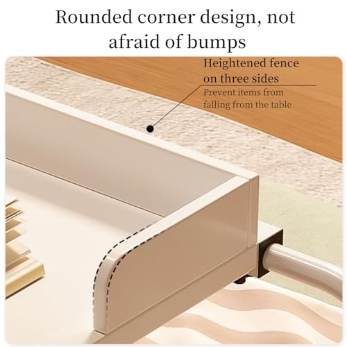 Bureau de lit avec roulettes et hauteur réglable blanche