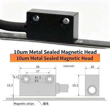 Magnetisches DRO Messsystem 1000mm (M503), Digitaler Linear Messanzeiger 0,01mm Genauigkeit, Magnetband Skala für CNC Holzbearbeitung & Maschinenbau