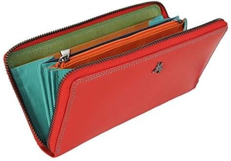 Visconti Large Continental Zip Around Purse in Red Or Black Multi SP79 (Red) - Image 2