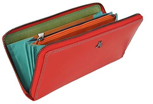 Visconti Large Continental Zip Around Purse in Red Or Black Multi SP79 (Red)2