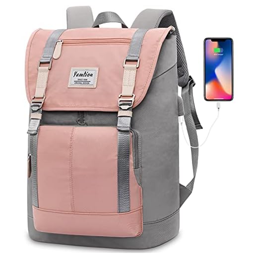 YAMTION Mochila Mujer Mochilas Señora Mochila para Portátil 17 Pulgadas, Mochila Escolar Niña Mochila Mujer Portatil Mochila Ordenador Mujer con USB