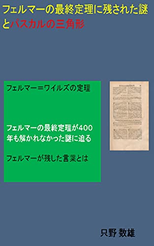 Amazon Co Jp フェルマーの最終定理の謎とパスカルの三角形 Kazuo Tadano Fermat S Last Theorem Pascal S Triangle Beal Conjecture Ebook 只野 数雄 本
