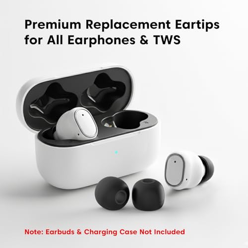 Image of Sounce Premium Replacement Ear Pads - 14 Pcs (7 Pairs) Medium Size Replacement Earpads for Earphones & Bluetooth Earphones - Ultra Soft, Durable, Noise Isolating, Sweat, Black