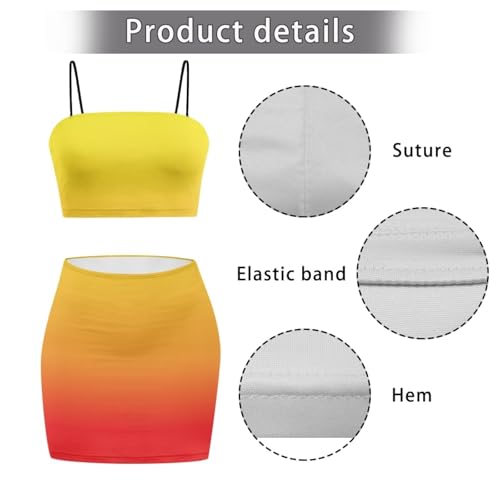 Image of 2025 Sexy Spaghetti Strap Crop Tops and Bodycon Skirt Casual 2 Piece Set S-4XL