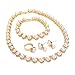 Moochi 18K Gold Plated White Man-made Pearls Chain Jewelry Set