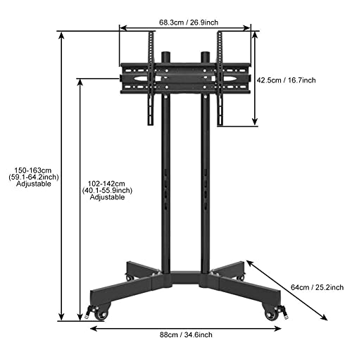Carro movil para TV de 32 a 60 pulgadas, altura ajustable miniatura 5