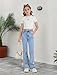 oyyniis Jeans for Tween Girls with Bow Decor Cute Flare Leg High Waist Denim Pants Y2K Fashion Preppy Clothes Blue