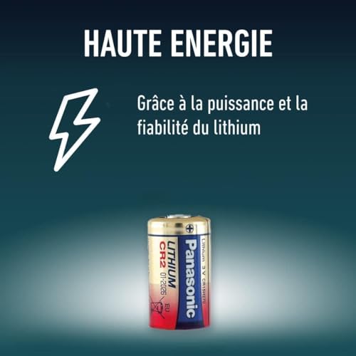 Pile CR2 Lithium Panasonic 3V : lot de 5 piles pour télémètre et flash - 6