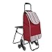 Panier d'achat Trolley Voiture avec Chaise Portable Panier d'achat Trolley Chariot Black Gold Spray Plastic Tool Démontage Gratuit (Rouge)