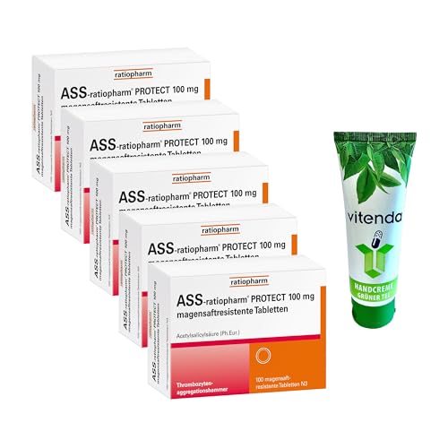 ASS-Ratio protect 100 mg magensaftresistente Tabletten 5x100 Stk inclusive einer Handcreme von vitenda