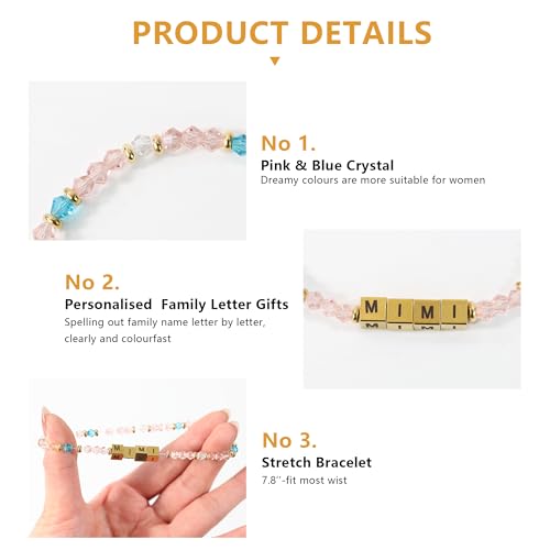 BAYLAY Inspirational Family Lettter Bead Bracelet For Women,Jewelry Gifts For Granddaughter/Daughter/Mom/Sister/Wife/Niece/Aunt/Friend/Nana/Gigi,Mothers Day,Birthday2