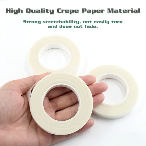 Auvotuis 4 Rolls White Floral Tapes, 1/2 Inch Wide 30Yards/ Roll Floral Stem Wrap Tapes Waterproof Florist Tape For Bouquets Wrapping And Crafts #TOP1