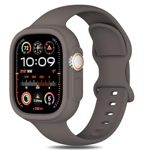 Image of Silicone Bands Bumper Case Compatible with Apple Watch Band 38mm 40mm 41mm 42mm 44mm 45mm 46mm 49mm Women Men, Sport Strap Protective Cover Wristband for iWatch Ultra Series 11 10 9 8 SE 7 6 5 4 3 2 1