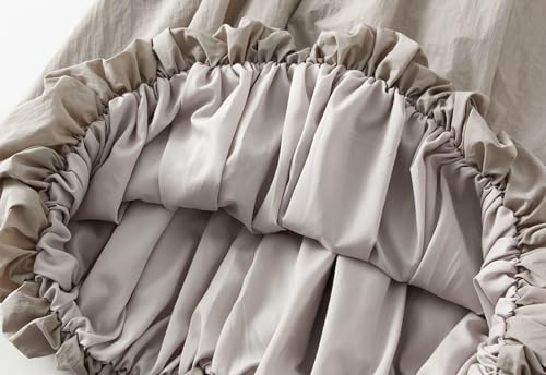 Womens Casual Lantern Skirts Elastic Waist Bubble Pompom Skirt Pleated A-Line Skirts Fluffy Fashion Party Skirt Khaki2