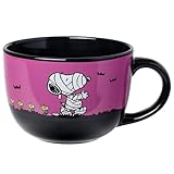 Silver Buffalo Peanuts Halloween Featuring Snoopy and Woodstock as Mummies Ceramic Soup Mug, 24 Ounces