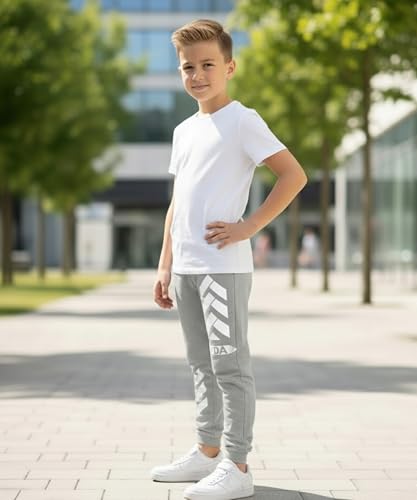 Image of KYDA KIDS 100% Cotton Track Pants for Boys | Premium Printed Soft Single Jersey Fabric | Elastic Waist Loose Fit Summer Full Length with Rib Hem (Pack of 2)