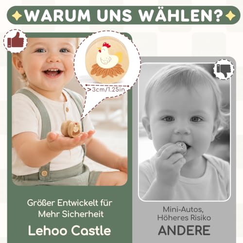 Lehoo Castle Motorikspielzeug ab 1 Jahr, Montessori Kugelbahn Holz – Ansicht 2