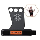 PICSIL RX Carbon Grips, Crosstraining Hand Grips für Gewichtheben, Handschuhe für Muscleups, Pull Ups, Gymnastik, Verhindert Blasen und Risse, Für Männer und Frauen (M, 3H Orange)