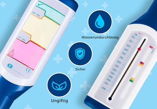 KNOXZY Peak-Flow-Messegerät für Erwachsene zur Überwachung der Lungenfunktion - Ausatmungsflussmesser zur Überwachung des Atemzustands - Spirometrie-Lungenfunktions-Wiederherstellungstrainingsgerät