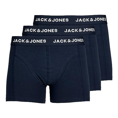 JACK & JONES Herren Unterhosen Shorts Boxershorts Trunks 3er Pack, Farbe:Navy, Wäschegröße:L, Artikel:-Blue Nights – Ansicht 1