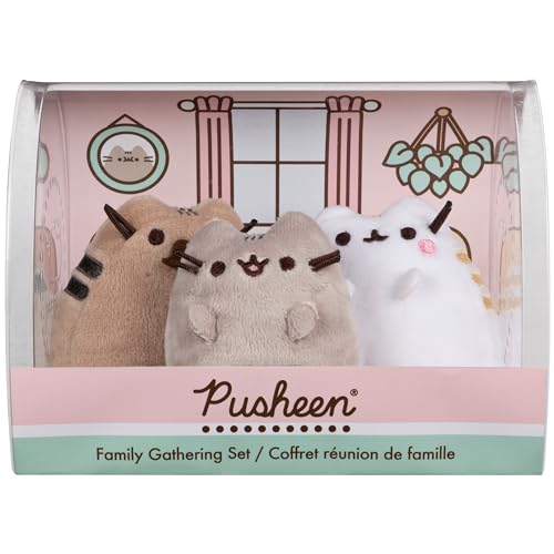 Gund Pusheen The Cat 6056171 Family Collector Set of 3 Soft Toy Plush